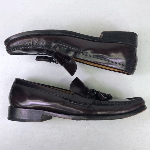 Cole Haan Leather Tassel Loafer Burgundy Shoes - Picture 2 of 11